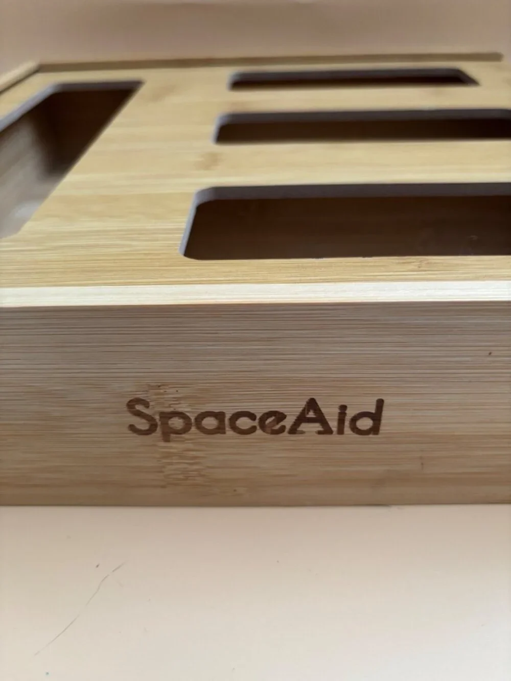 SpaceAid Bamboo Drawer / Wall Organizer For Bags With Sliding Lid